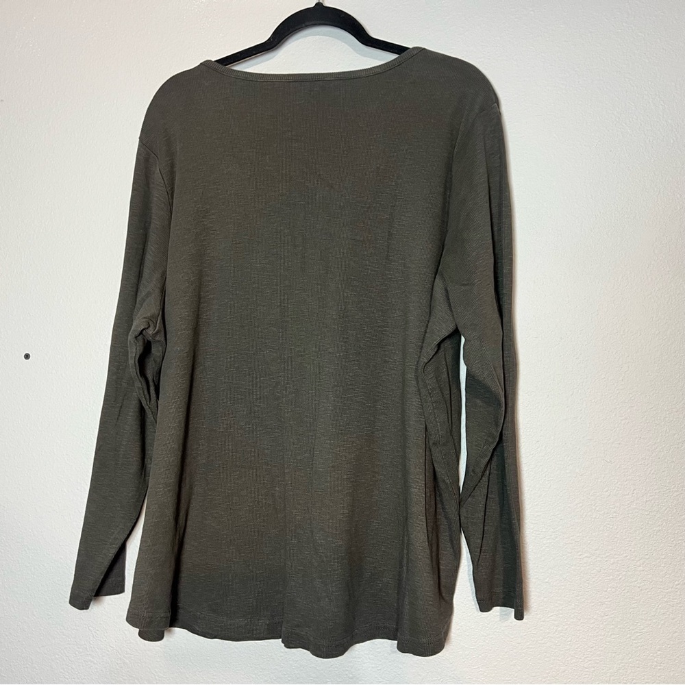 Duluth Trading Co Grey Gray No-Yank Long Sleeve Henley Womens Size 3X 3XL - Picture 6 of 10
